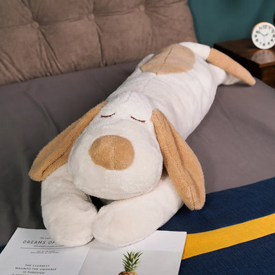 150CM Giant Lovely Soft Down Cotton Dog Plush Pillow Doll Stuffed Pet Doll Baby Long Sleep Pillow Accompany Gift for Girlfriend