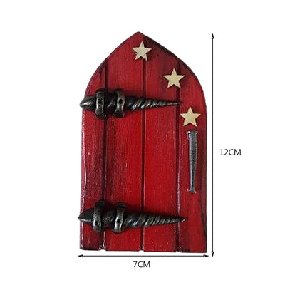 6 PCS Wood Miniature Fairy Gnome Window Door Elf Home Creative Yard Art Sculpture for Yard Art Tree Sculpture Fairy Garden Decor
