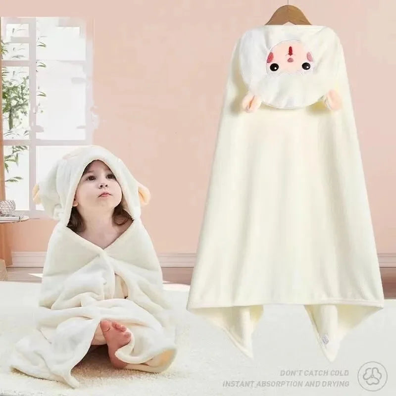 1Pc Children's Bath Towel Neutral Baby Animal Face Hooded Towel Newborn Bath Towel Boys Girls Must Have