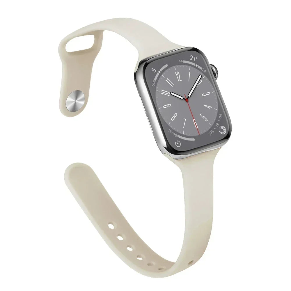 Slim Silicone Strap For Apple Watch Band 45mm 44mm 40mm 41mm 42-38mm sport bracelet iwatch series 8 7 se 3 4 5 6 9 ultra 2 49mm