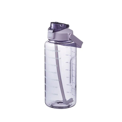 2000ml Sports Drinking Bottles with Time Marker Men Women Water Bottle with Straw Large Capacity Outdoor Cup Fitness Drinkware