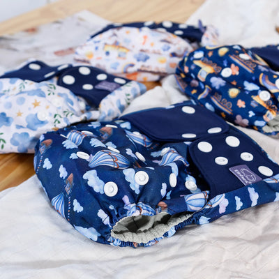 4PCS/SET WASHABLE REUSABLE BABY CLOTH DIAPERS ADJUSTABLE BABY NAPPY FOR 3-15KG BABY