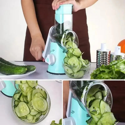 Multifunctional Drum Vegetable Slicer Hand Crank Home Kitchen Chopper Potato Grater Cheese Grinder with Interchangeable Blades