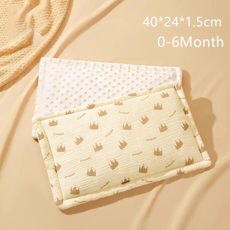 AIBEDILA 25x40cm Cotton Children's Pillowcase Cartoon Style Kindergarten Special Pillowcase Soft Breathable Baby Pillowcase