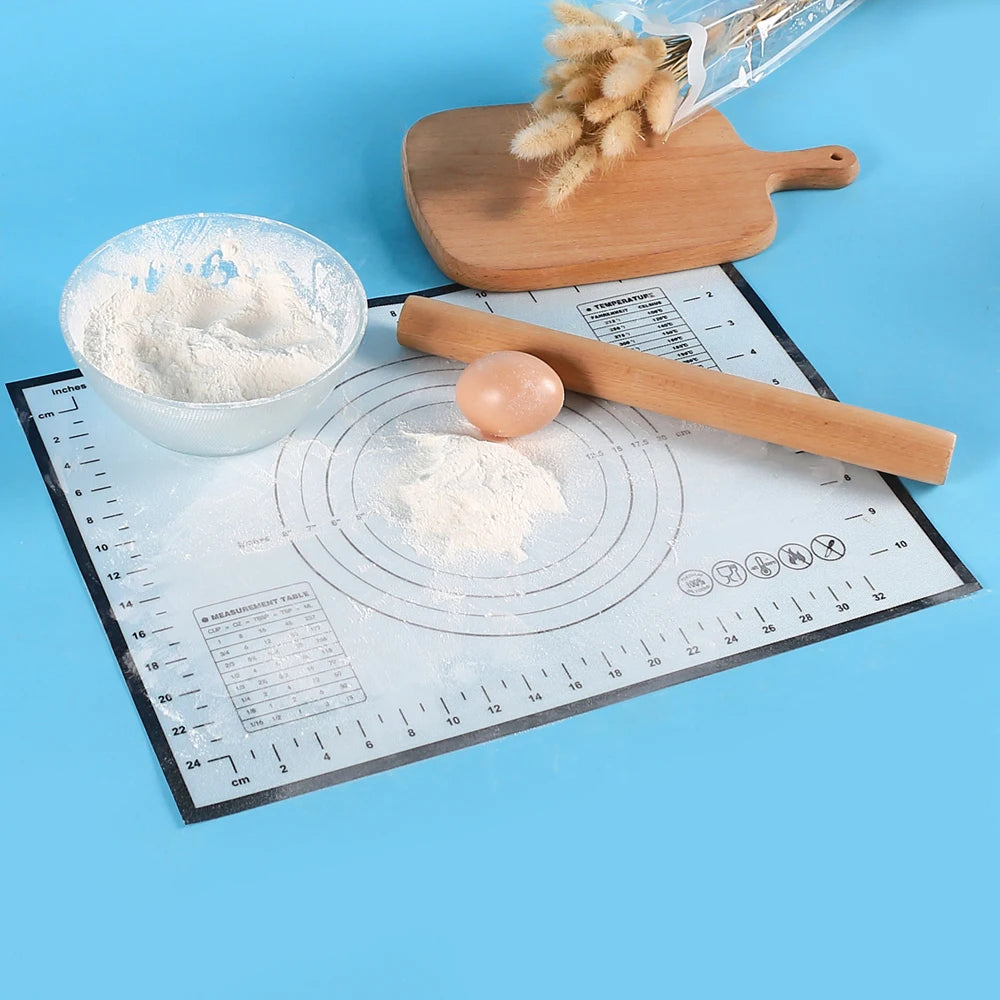 Silicone Baking Mat with Measurement Non Stick Non Slip Dough Rolling Fondant Pastry Mat Pie Crust Pizza Cookies Baking Tools