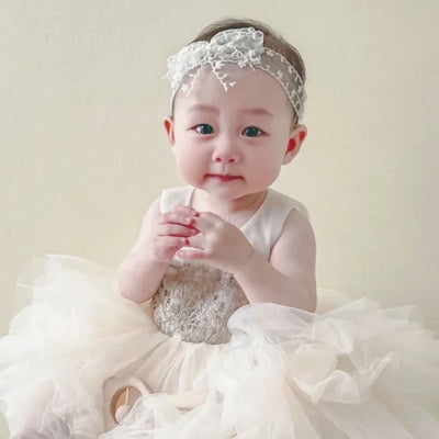 White Lace Bow Hair Bands Cute Elastic Headband Girl Korean Newborn Hair Bows Hairbands Babi Infant Kids Hair Accessories 머리띠
