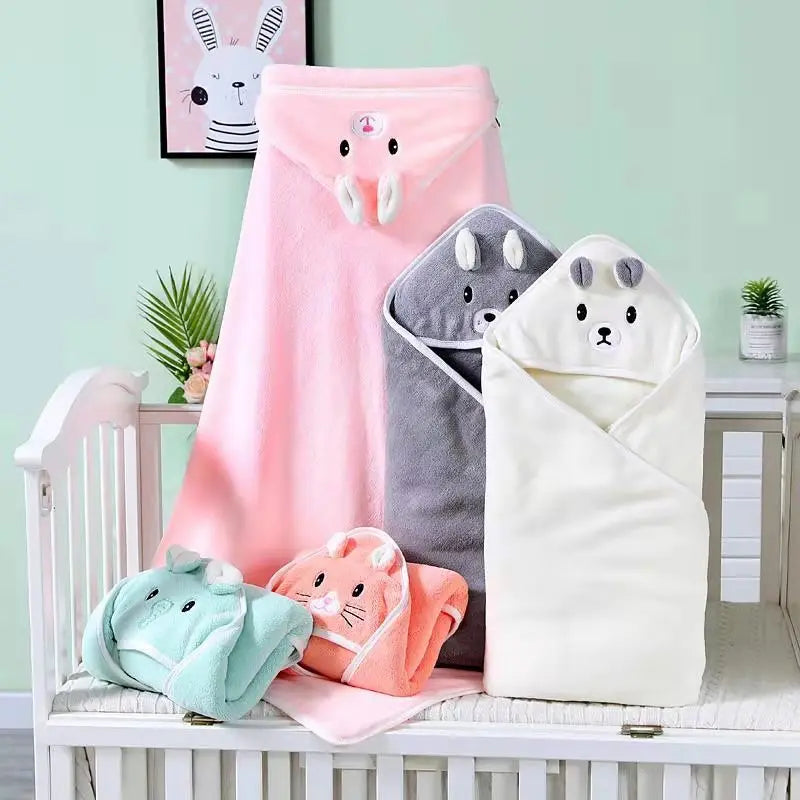 Baby Bath Towel Baby Towel Newborn with Hood Cartoon Coral Fleece Infant Towels Blanket Newborn Baby Bathrobe Infant Babys Stuff