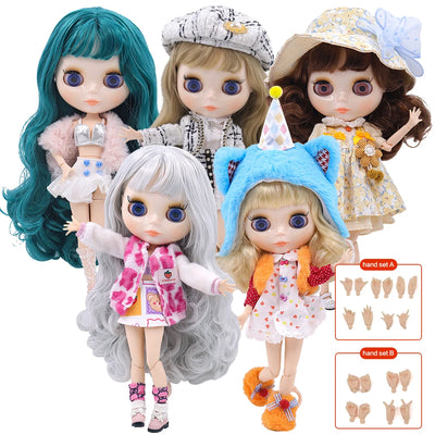 ICY DBS Blyth doll White Skin Glossy face Matte face Joint body with hand set A&B 1/6 bjd suitable diy makeup Special price