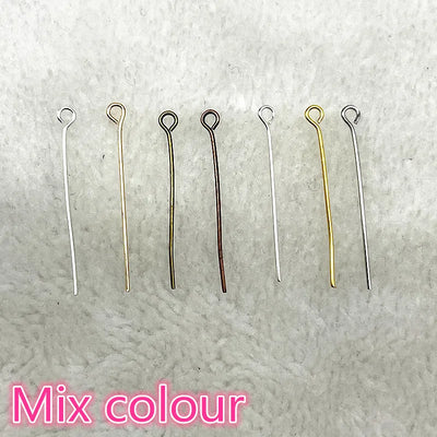 New 16 18 20 22 24 26 28 30 32mm Eye Head Pins Classic 6 Colors Plated Eye Pins for Jewelry Findings Making DIY Accessories