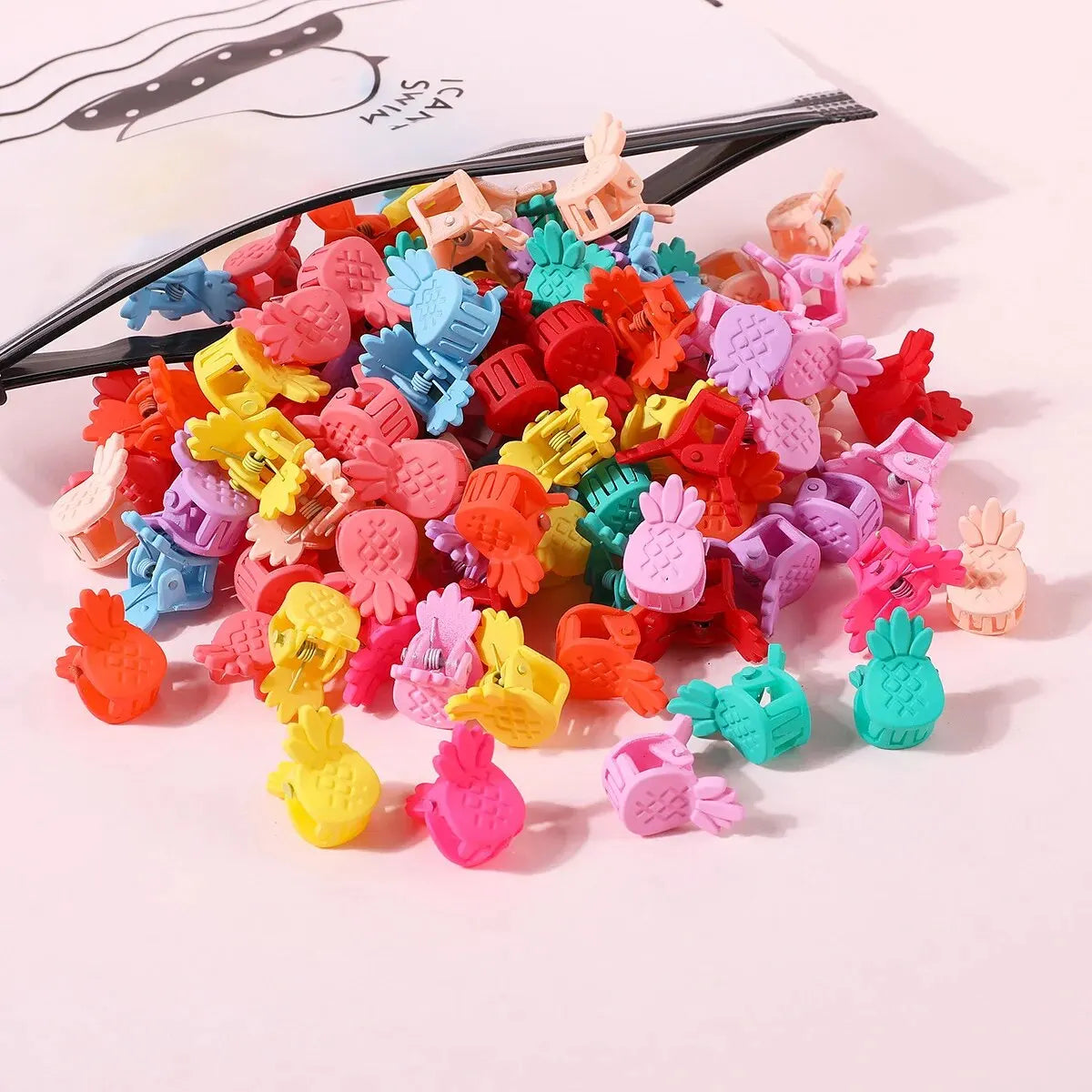 50Pcs Girls Cute Cartoons Hair Clips Small Claw Clip Flower Star Small Hair Claw Children Sweet Hairpin Fashion Hair Accessories