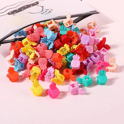 50Pcs Girls Cute Cartoons Hair Clips Small Claw Clip Flower Star Small Hair Claw Children Sweet Hairpin Fashion Hair Accessories
