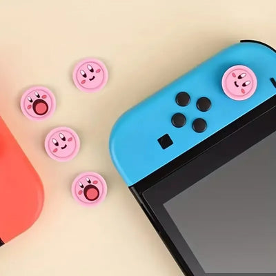 4PCS CUTE PINK SILICONE THUMB STICK GRIPS – JOYSTICK CAPS FOR SWITCH, OLED, & LITE CONTROLLERS
