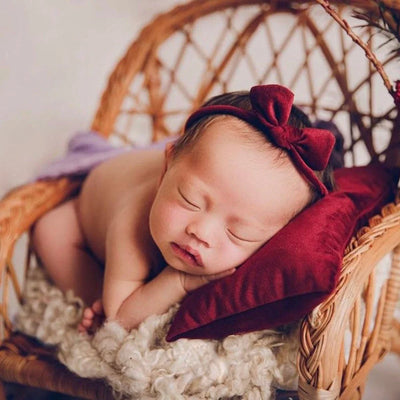Baby Girl Headband Newborn  Photography Props Pillow Mat Cushion Photography Accessories Bowknot Headwear