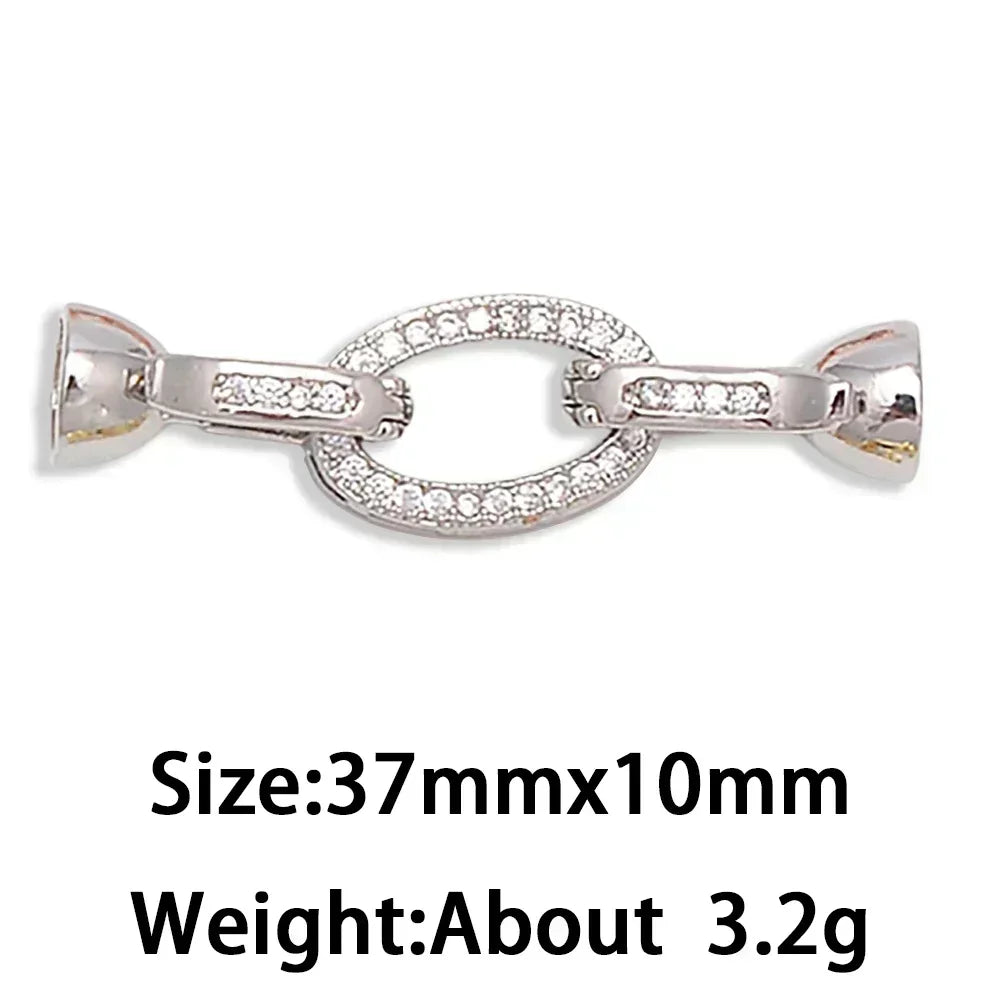 1 Pcs Paved Zircon Connector for Jewelry Making Diy Necklace Bracelet Chain Accessories Gold/Silver Color Round Heart Shape Part