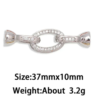 1 Pcs Paved Zircon Connector for Jewelry Making Diy Necklace Bracelet Chain Accessories Gold/Silver Color Round Heart Shape Part