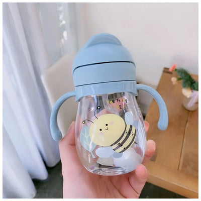 350/250ml Baby water straw cute anti-choking kindergarten children gravity ball water cup duck sippy cup baby drinking bottle