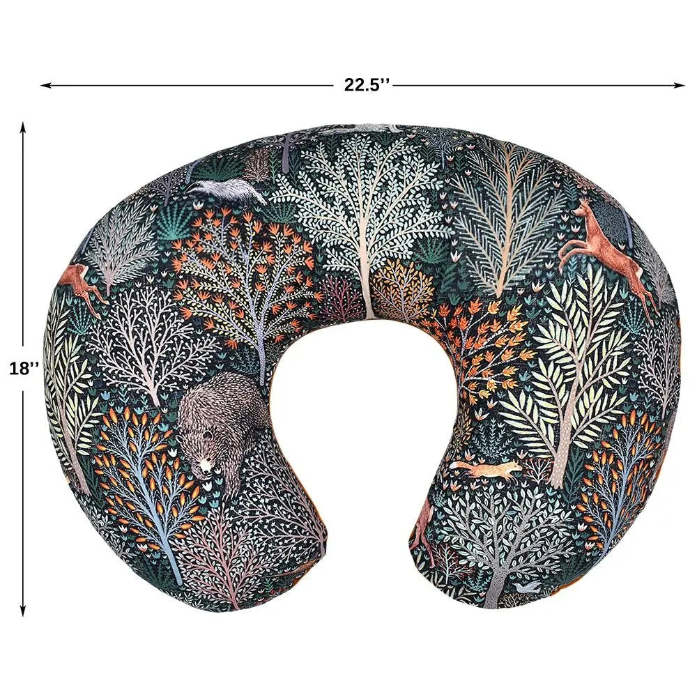 U-Shaped Baby Nursing Pillow Cover Stretchy Replaceable Forest Floral Pillow Cover Skin-friendly Breathable