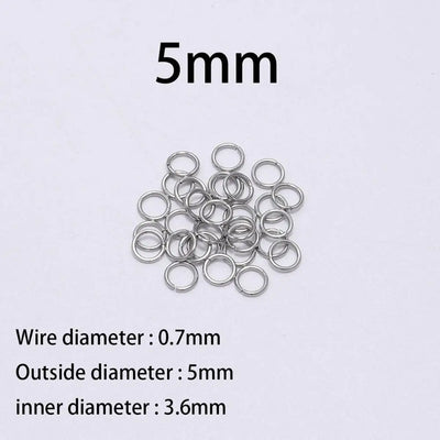 30-200Pcs 3-25mm Stainless Steel Split Ring Open Single Loops Jump Rings Connectors for DIY Jewelry Making Findings Accessories