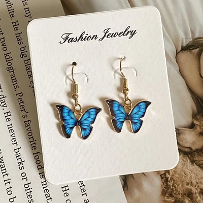 Fashion Romantic Butterfly Necklace for Women Girl Blue White Orange Color Animial Design Choker Neck