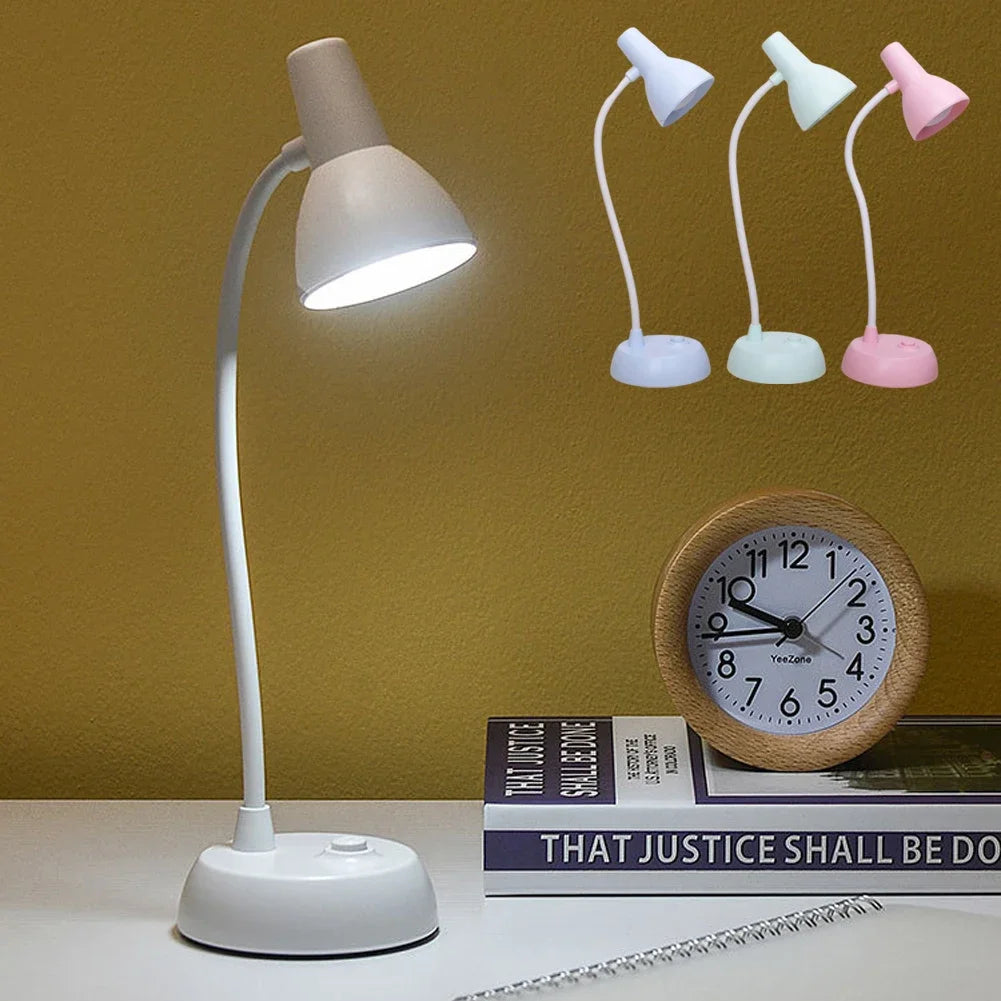 LED Eye Protection Book Night Light Adjustable Angle Mini Clip-On Study Desk Lamp AA Battery USB Plug-in for Bedroom Reading