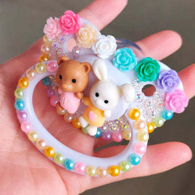 Luxury Adult Baby Pacifier Rabbit Design Pacifier Adult Baby Teether Silicone Pacifier Holder Dummy DDLG Daddy, Girl