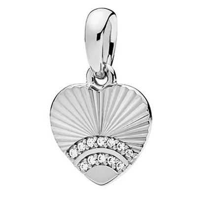 2024 New 925 Silver Plated Diamond Heart Bell Loose Charm Beads For Pandora DIY Bracelet Necklace Jewelry Accessories Gifts