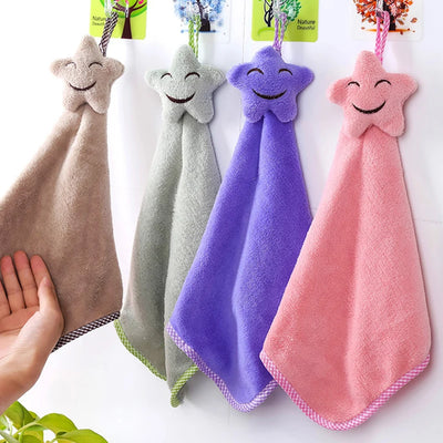 Cute Ideal For Bathroom And Kitchen Luxurious Convenient Hanging Hand Towel On-trend Practical Item Star Soft And Absorbent Cozy