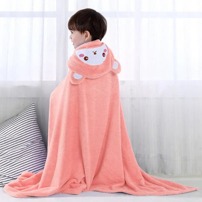 140x70cm Children's Cartoon Cloak Baby Hat Bath Towel Baby Bathrobes Bath Towel Cloak Quick Drying Bath Robe Hooded