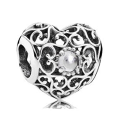 2024 New 925 Silver Plated Diamond Heart Bell Loose Charm Beads For Pandora DIY Bracelet Necklace Jewelry Accessories Gifts