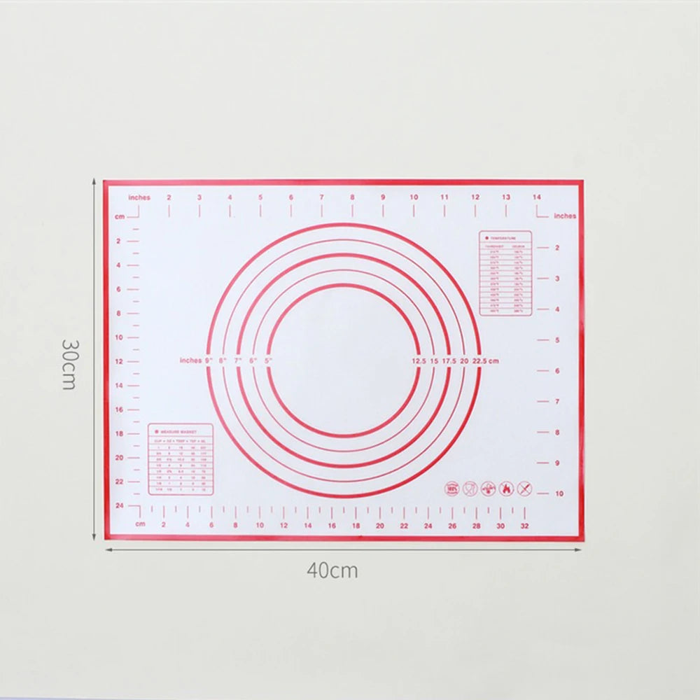Silicone Baking Mat with Measurement Non Stick Non Slip Dough Rolling Fondant Pastry Mat Pie Crust Pizza Cookies Baking Tools