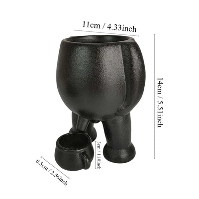 Ceramic Peeing Potted Gardening Pots Novelty Peeing Planter Pot with Drainage Desktop Flowers Planter Display for Bedroom Patios