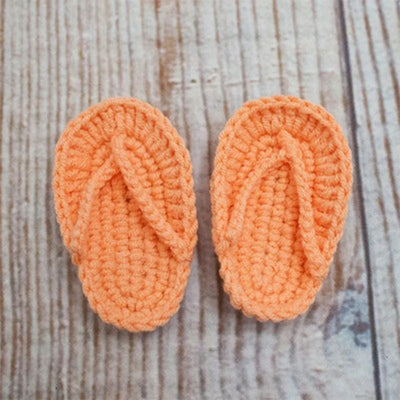 Newborn Photography Prop Accessories 1 Pair Baby Knitted Slippers Mini Handmade Crochet Shoes Boys Girls Fotografia Flip-flops