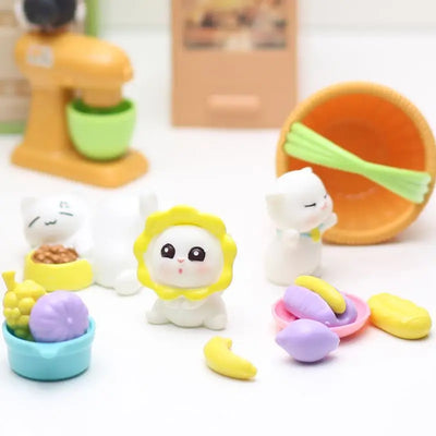 Kawaii Items Kids Toys Miniature Doll House Furniture Kitchen Kits Set Pet  For Barbie DIY Children Game Christmas Present Gift