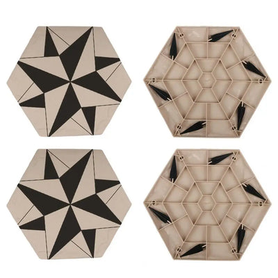 Pathway Stepping Stones Decorative Weather-proof Stepping Stones for Garden Pathway Yard Lawn Patio Set of 4 for Landscaping
