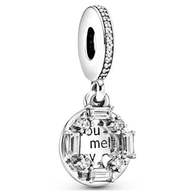2024 New 925 Silver Plated Diamond Heart Bell Loose Charm Beads For Pandora DIY Bracelet Necklace Jewelry Accessories Gifts