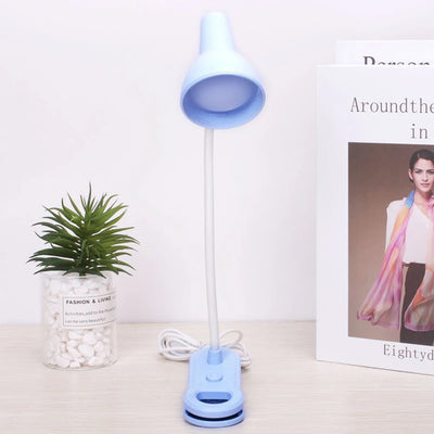 LED Eye Protection Book Night Light Adjustable Angle Mini Clip-On Study Desk Lamp AA Battery USB Plug-in for Bedroom Reading