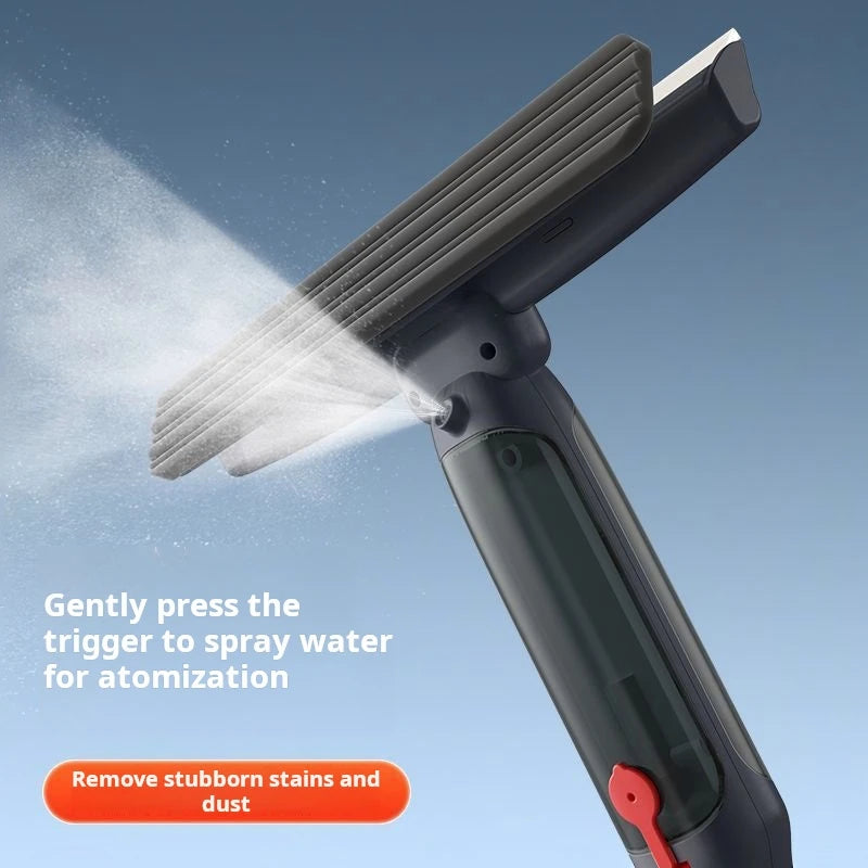 WINDOW CLEANER MOP HOUSEHOLD MULTIFUNCTIONAL WITH SILICONE SCRAPER GLASS SPRAY WASHER FOR GLASS OUTDOOR WINDOW CLEANING TOOL