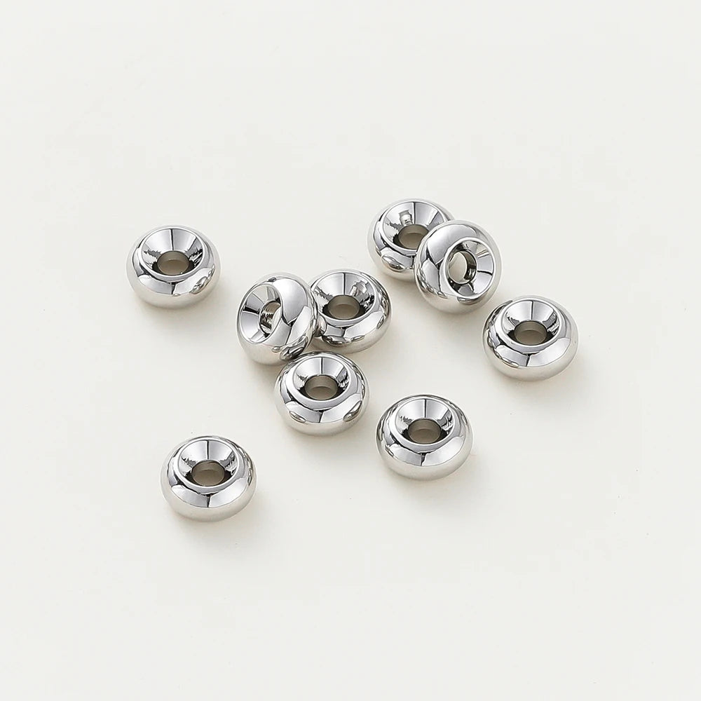 14K/18K Gold Plated 10-30Pcs 3/4/5/6/8mm Spacer Beads for DIY Necklace Bracelet Jewelry Making Supplies Accessories Wholesale