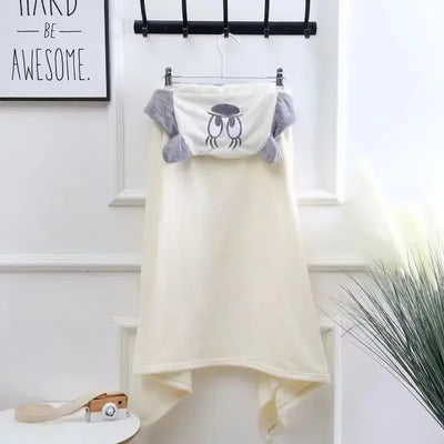 Newborn Baby Hooded Towels Toddler Super Soft Bath Towel Blanket Coral Fleece Kids Bathrobe Infant Cartoon Baby Stuff