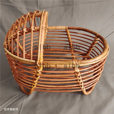 Newborn Photography Props Vintage rattan cradle Chair Prop Basket Container Photography Bed Newborn Photo Posing Prop Baby Crib