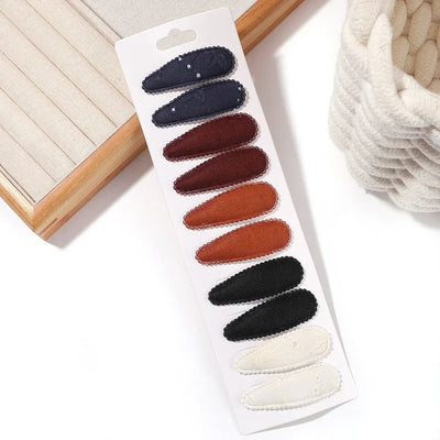 10Pcs/Lot Fresh Print Cotton Alloy Hair Clips for Kids Fabric Plaid BB Hairpins Girl Hairgripe Headwear Baby Hair Accessories