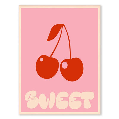 Abstract Pink Purple Danish Pastel Love Heart Cherry Butterfly Poster Nordic Bedroom Wall Aesthetic Art Print Picture Room Decor