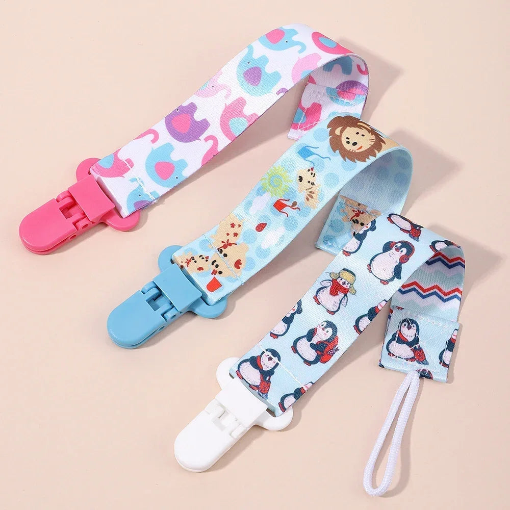 1PC BABY CARTOON PACIFIER CLIP CHAIN WITH FIXED BUTTON, ANTI-DROP BUCKLE STRAP, SOOTHER CHAIN FOR BABY FEEDING GIFT