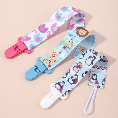 1PC BABY CARTOON PACIFIER CLIP CHAIN WITH FIXED BUTTON, ANTI-DROP BUCKLE STRAP, SOOTHER CHAIN FOR BABY FEEDING GIFT