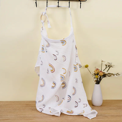 BREATHABLE COTTON MUSLIN BABY NURSING COVER – MATERNITY BREASTFEEDING APRON & STROLLER BLANKET