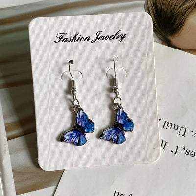 Fashion Romantic Butterfly Necklace for Women Girl Blue White Orange Color Animial Design Choker Neck