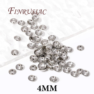 3mm 4mm 14K Gold Plated Brass Round Bead Caps For Necklace Bracelet Jewelry Making Supplies,DIY Accessories Beading Spacer Caps