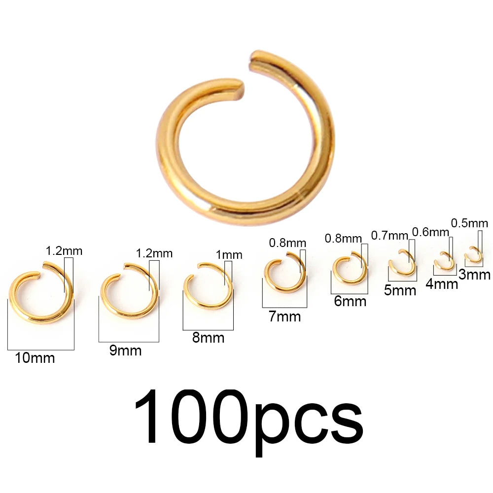 100-200pcs/lot Stainless Steel Open Jump Rings Split Rings Connectors For DIY Jewelry Making Supplies Accessories Wholesale