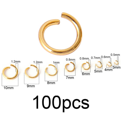 100-200pcs/lot Stainless Steel Open Jump Rings Split Rings Connectors For DIY Jewelry Making Supplies Accessories Wholesale
