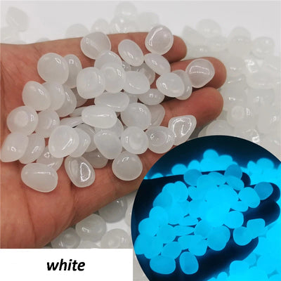 50/100Pcs Glow in the Dark Garden Pebbles For Sidewalk Garden Terrace Lawn Garden Patio Fish Tank Aquarium Decoration Glow Stone